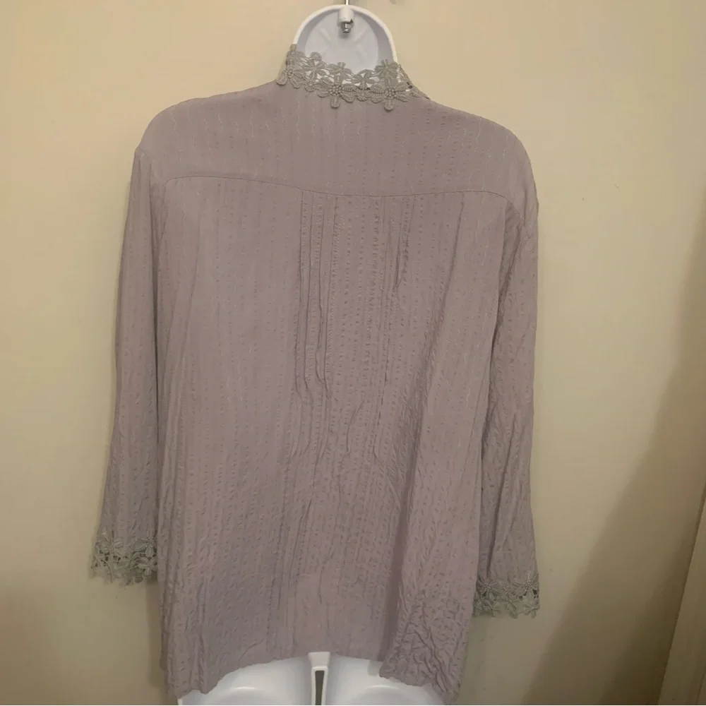 Paposon Lace Crinkle Top Sz XL - Picture 11 of 16